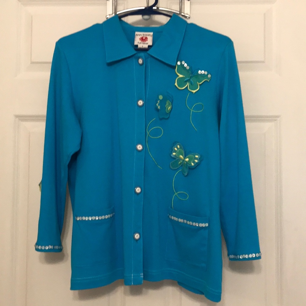 Ann Trinity - Beautiful Blue Shirt/Jacket 🦋 NWOT